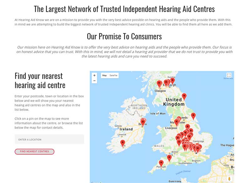 Hearing aid centre finder