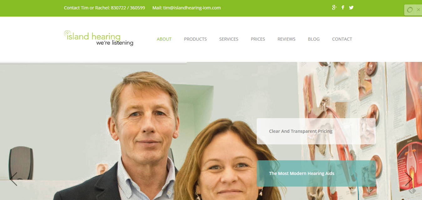 Island hearing home page, another Audiology Engine build
